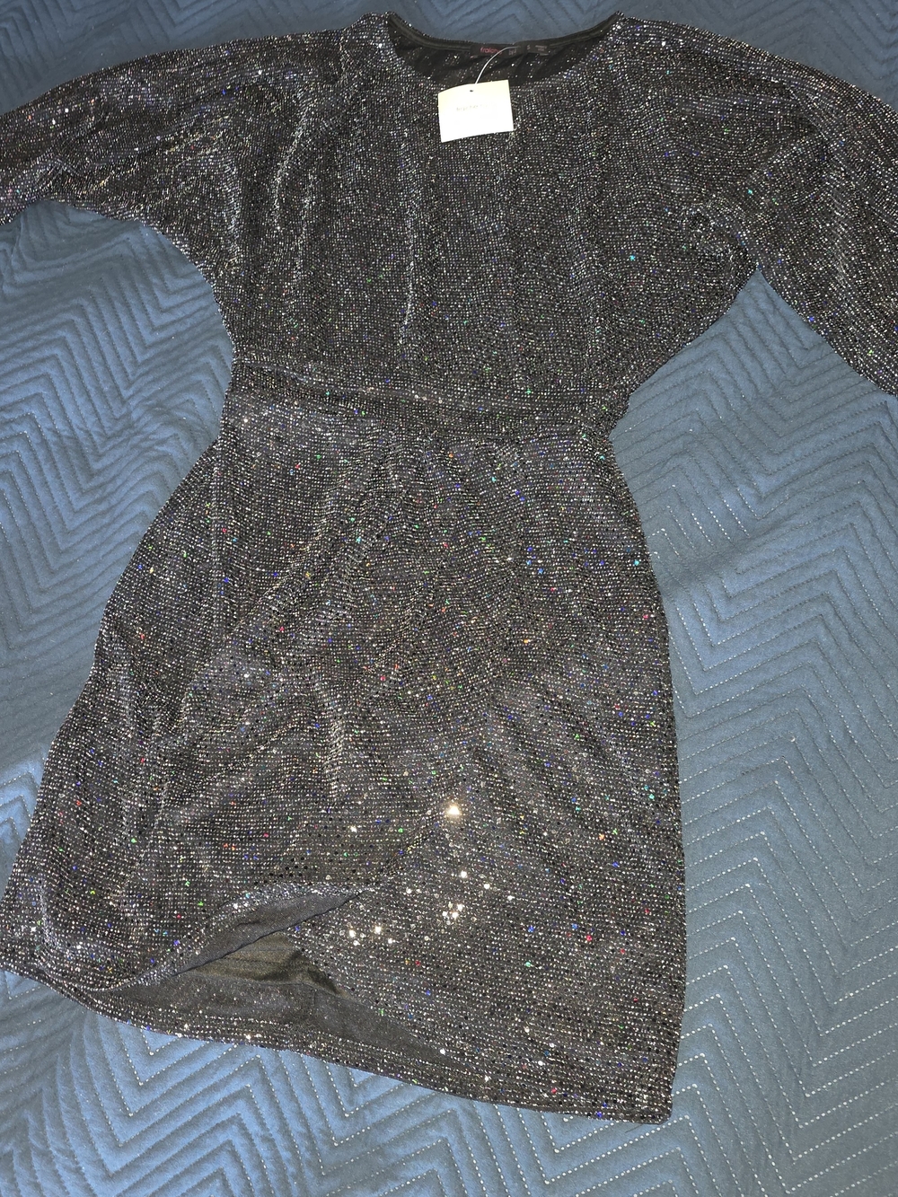 Fraiche By J Metallic Black Sparkle Women’s Party Dress